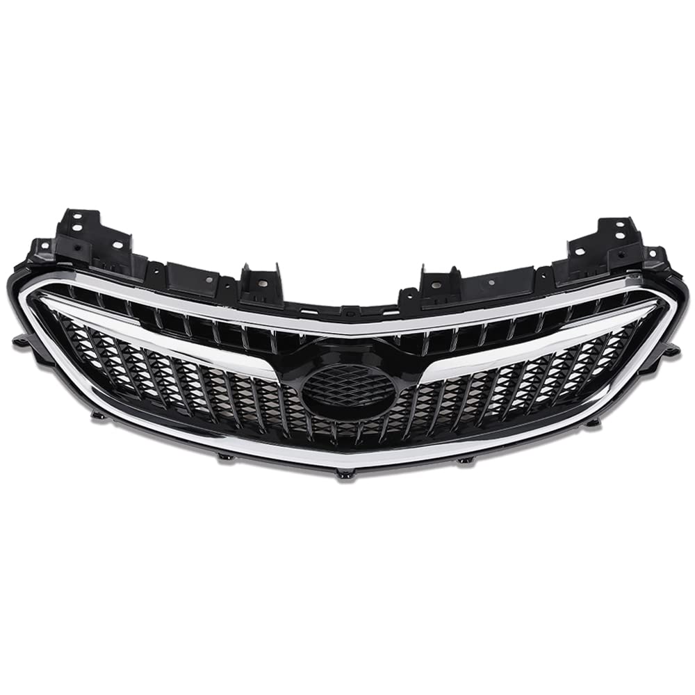 G-PLUS Front Upper Grille Replacemet Chrome Black Compatible with 2017 2018 2019 Buick Encore