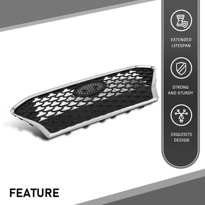 G-PLUS Front Bumper Grille Chrome Trim Compatible with Hyundai Kona Hatchback 2018-2021 86350J9100