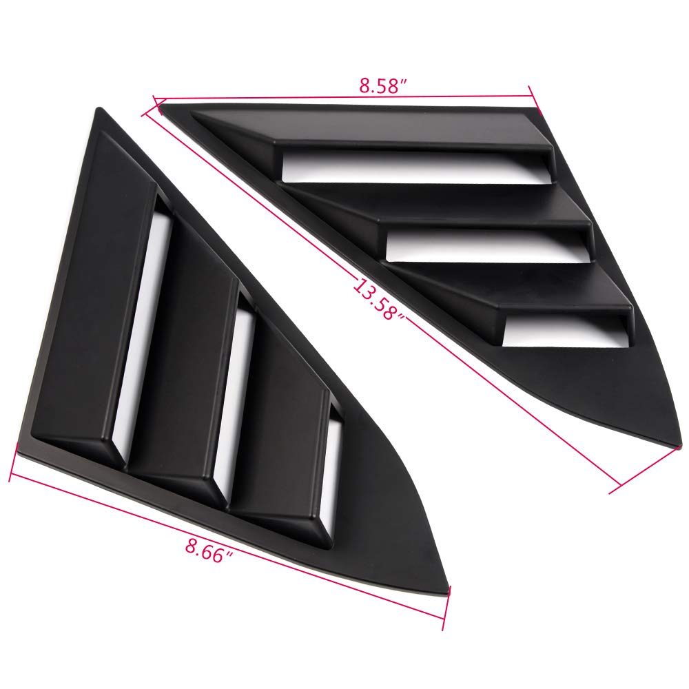 2pcs Window Louvers Cover Scoop Vent Sun Shade Fit for 2016-2018 Compatible for Honda Civic 10TH Sedan 4 Door Side ABS Window Louvers Cover Sun Shade 2016 2017 2018 16 17 18