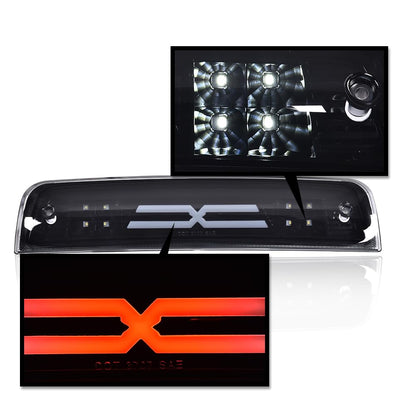 G-PLUS LED Bar Third Brake Light Compatible with Dodge Ram 1500 2009-2010/Fit Dodge Ram 2500 3500 2010/Fit Dodge Ram 1500 2500 3500 2011-2017 High Mount Stop Light Smoky Lens Black Housing