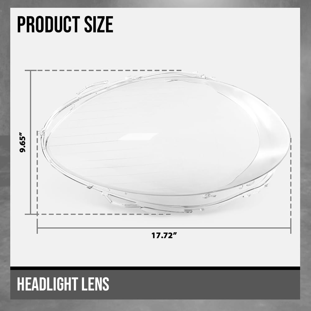 G-PLUS Headlight Lens Cover Compatible with Benz W251 R350 R500 2006-2010 Left & Right Pair Front Headlamp Lens Cover Clear