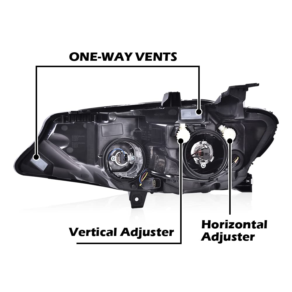 G-PLUS Headlights Assembly Compatible with Chevy Malibu 2019 2020 2021 Headlamps Set Pair Left & Right Front Halogen ‎Clear Lens Black Housing Amber Reflector,faros delanteros