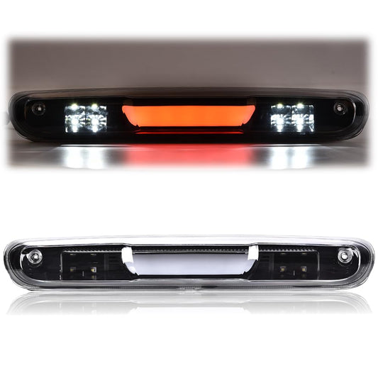 G-PLUS White Cover Black Bottom 3D LED Bar For 07-13 Compatible for Silverado/Sierra 3rd Third Brake Light/Cargo Lamp Lens