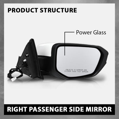 G-PLUS Power Mirror w/ 3-Pin Right Passenger Side Compatible with Honda Civic DX 2016-2020/Fit Honda Civic LX 2015-2021 Manual Folding 76208TBAA03ZA-PFM 76208TBAC03ZA-PFM White