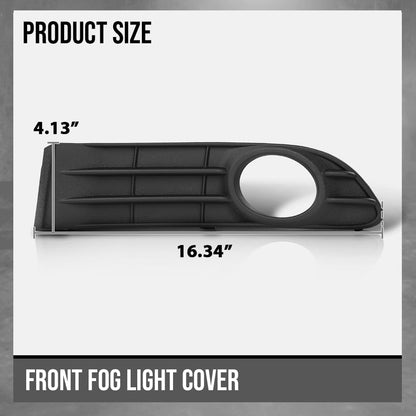 G-PLUS Front Bumper Fog Light Grille Grill Cover LH RH Compatible with Volvo S40 V50 S50 2008 2009 2010 2011 2012 30744919, 30744920 Black