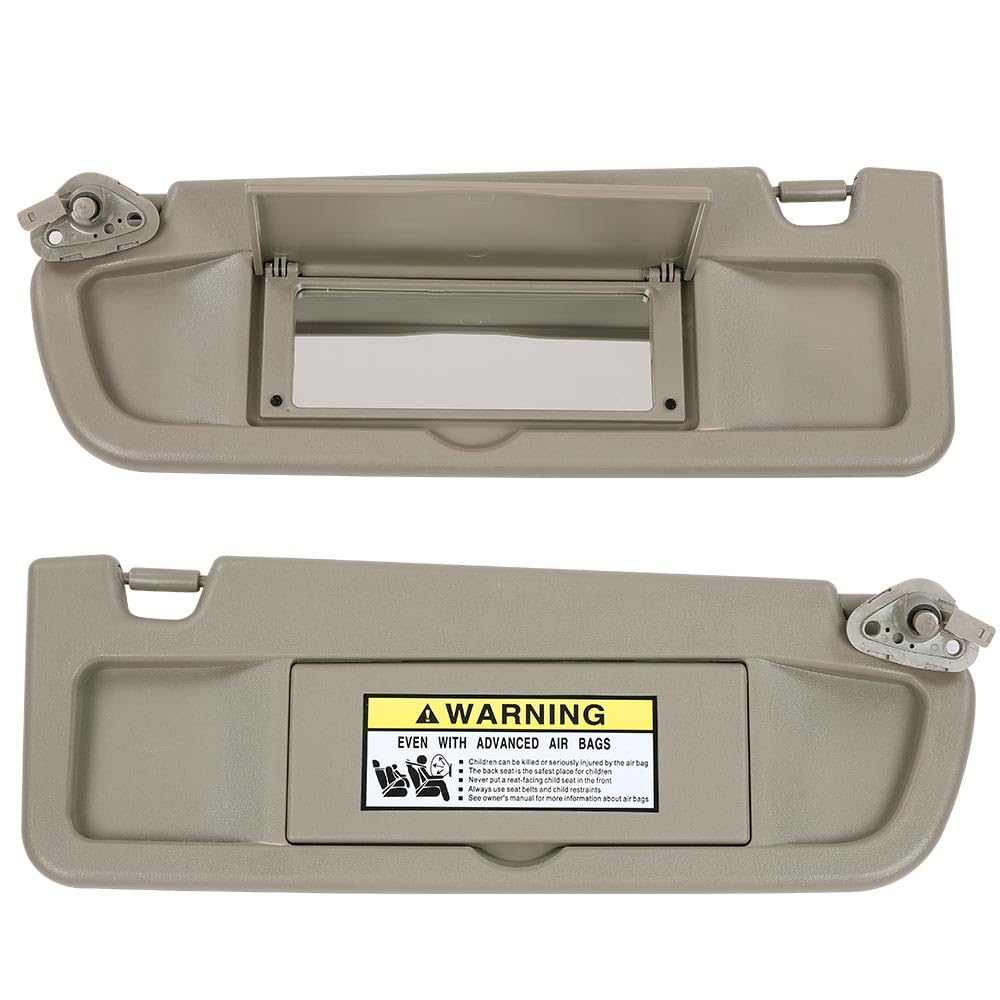 G-PLUS Gray Left&Right Sun Visor with Mirror 1 Pair Compatible with 2006-2011 Honda Civic (Coupe, Sedan) 83280-SNA-A01ZE, 83230-SNA-A01ZE