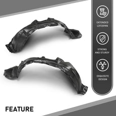 G-PLUS Fender Liner 2PCS for Toyota Highlander 2008-2010 Front Black Product Image