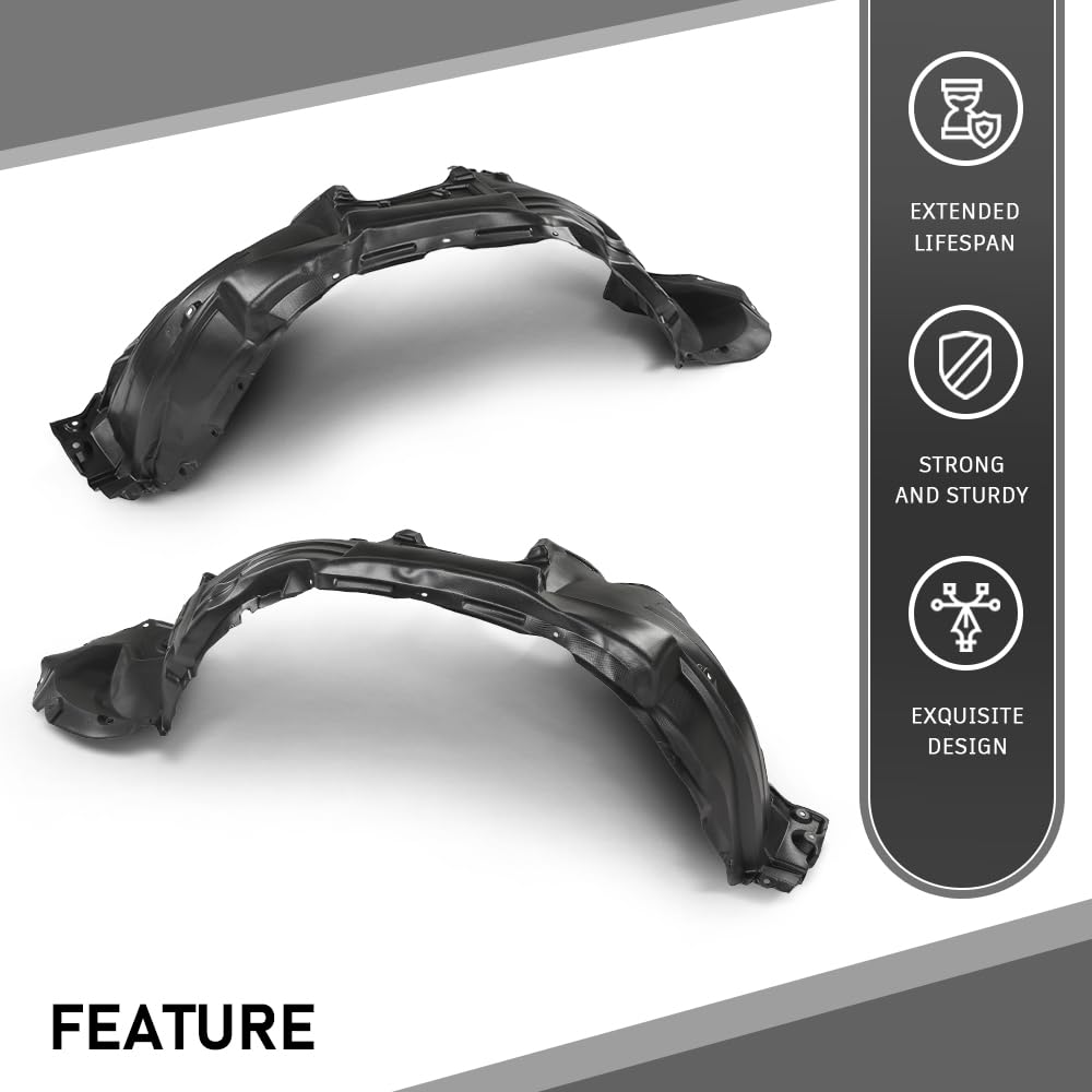 G-PLUS Pair Front Fender Liners Inner Assembly, Compatible with Toyota Highlander 2008-2010, Left Driver & Right Passenger Side 2PCS, TO1248150C, TO1249150C