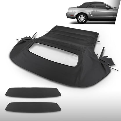 G-PLUS Canvas Convertible Soft Top w/Plastic Window Compatible with Ford Mustang 2005-2014 Black
