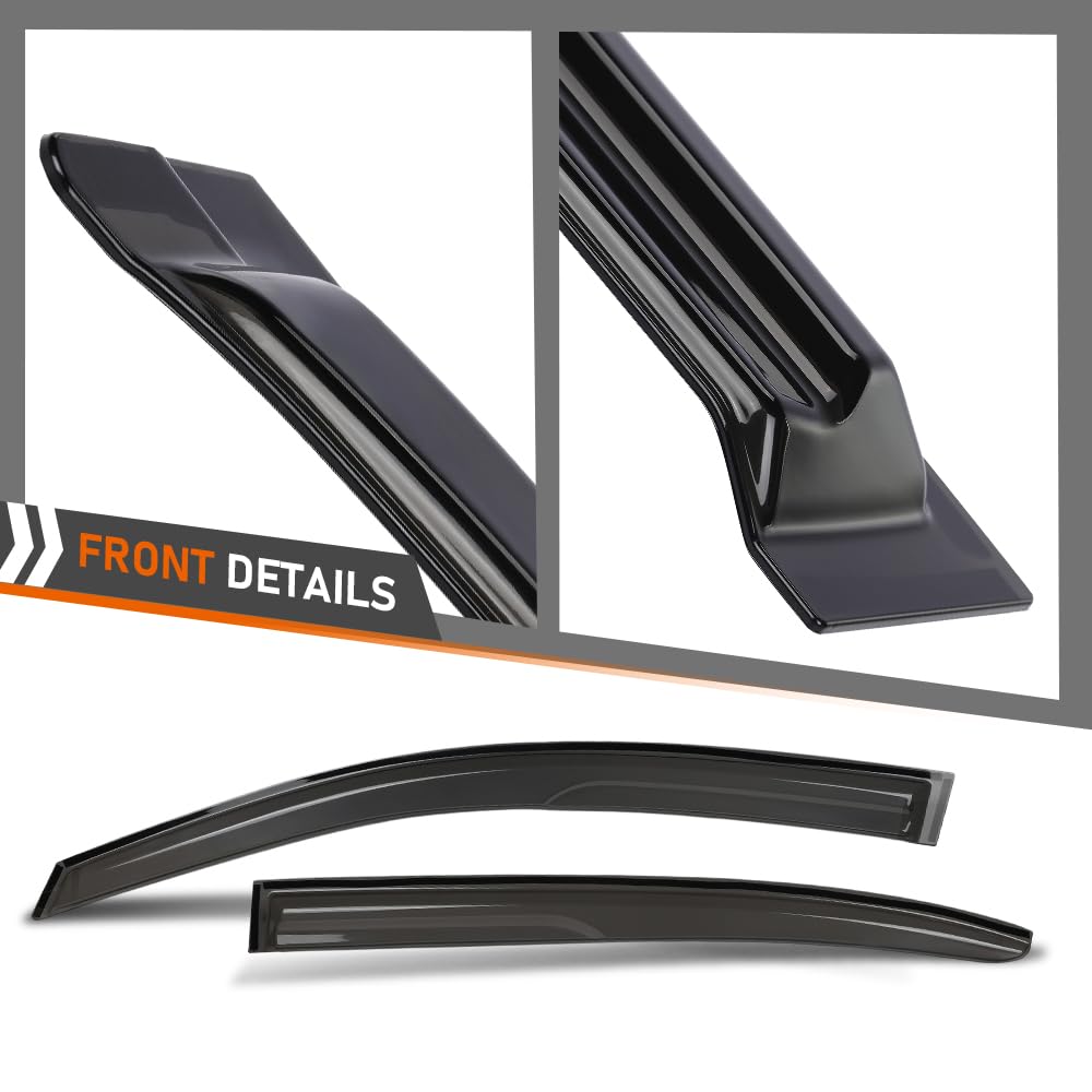 G-PLUS Window Visor Rain Guard Vent Compatible with Honda Accord 9th Gen 4 Door Sedan Model 2013-2017; Not Fit 2 Door Coupe Model or Wagon Model Impact-Resistant PMMA 4 PCS Smoky