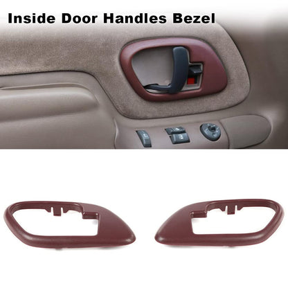 G-PLUS Interior Door Handle Trim Bezel 2pcs Compatible with 1995-2002 Chevy C3500 Truck 1995-2000 GMC C2500 Truck 1995-1999 GMC Suburban K1500 15708081 15708082