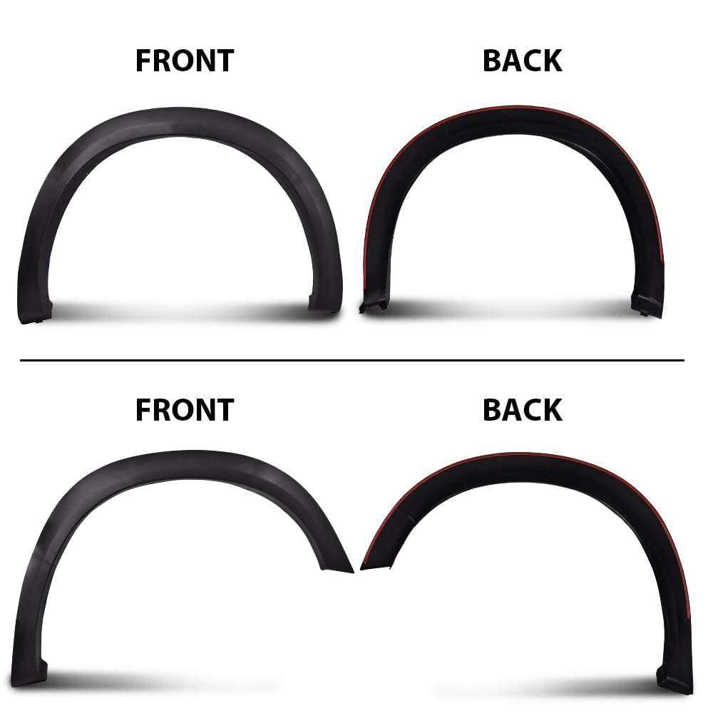 G-PLUS Fender Flares Compatible with Dodge Ram 1500 2009-2018 Not Fit R/T Models Injection Front Wheel Cover Protector Wheel Opening Molding Arch Trim 68054338AB, 68054339AB 4PCS Black