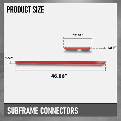 G-PLUS Subframe Connectors Control Arm Compatible with Ford Mustang 1979-2004 Fit Ford Cobras 1993-1998 (Not Fit 1999-2004 Cobras with IRS) Red