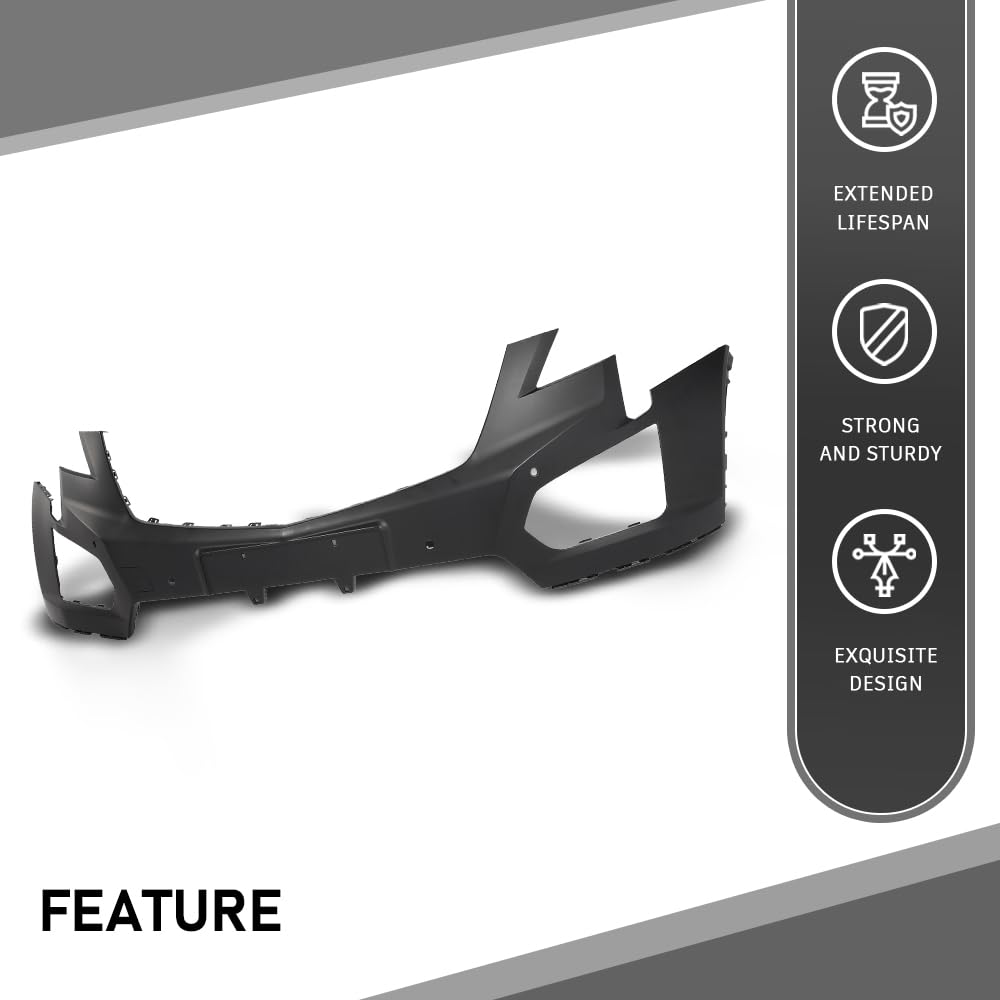 G-PLUS Front Upper Bumper Cover W/Sensor Holes Compatible with Cadillac XT5 2017-2019 With Sensor Holes GM1000A14 Black