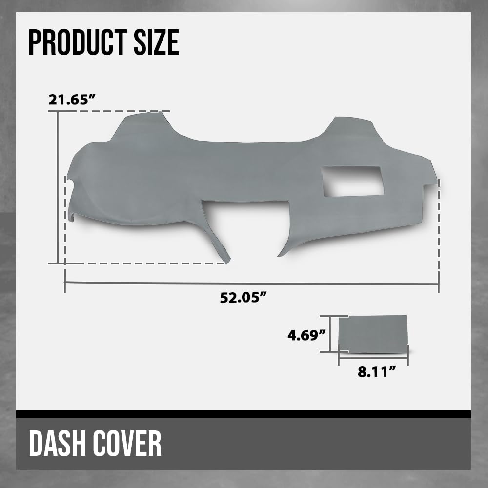 G-PLUS TPE Dash Cover Dashboard Panel Compatible with Toyota Camry 2007 2008 2009 2010 2011 Gray