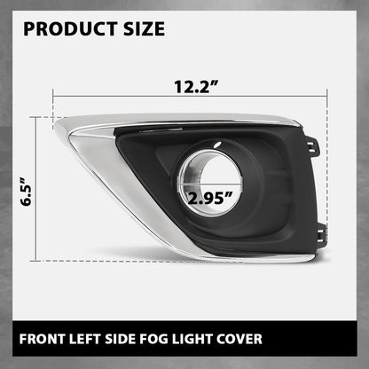 G-PLUS Fog Light Covers Front Driver Left Side Hand Compatible with Buick Envision (submodel: Base, Essence, Preferred, Premium, Premium II) 2019 2020 42489938, GM1038266 Chrome Black