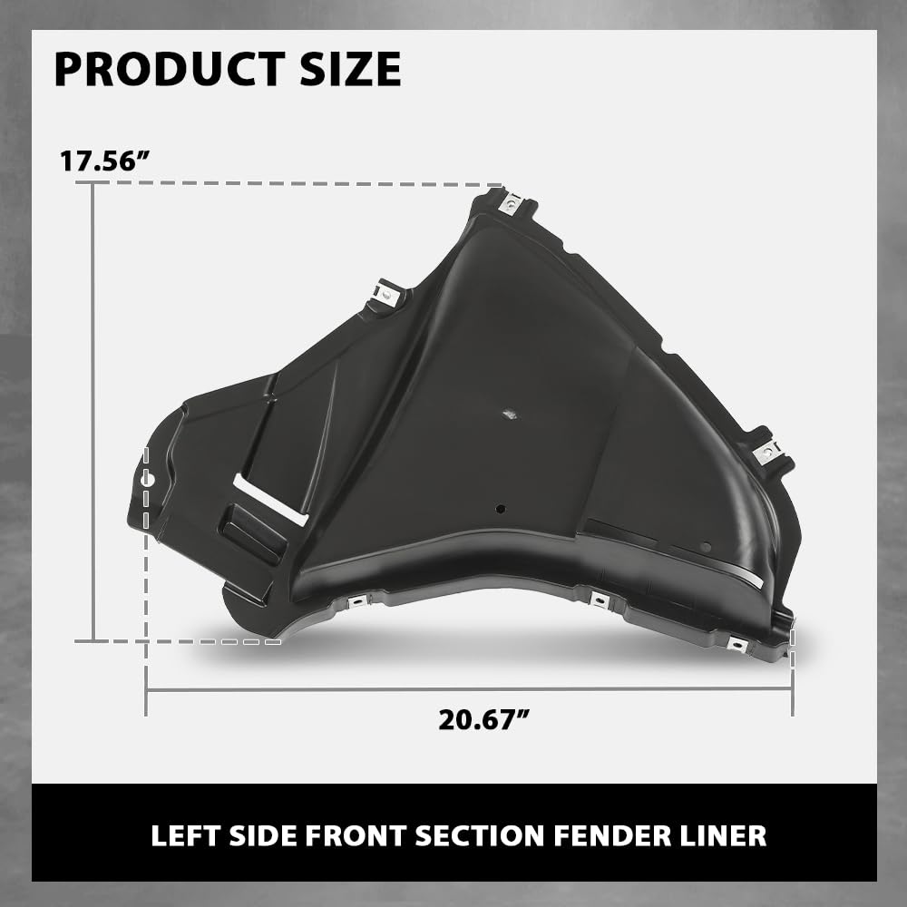 G-PLUS Front Left Fender Liner Inner Assembly, Compatible with BMW 530e 530i 540d 540i M550i 2017-2020, 51718060031, BM1250133