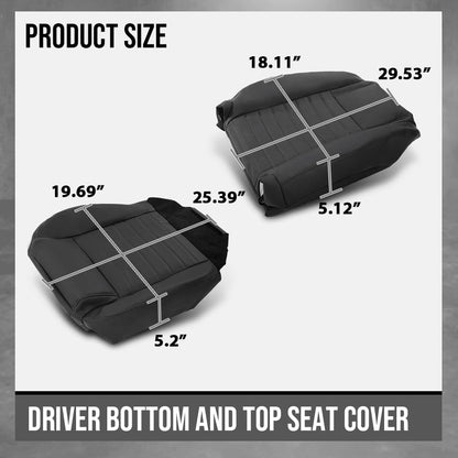 G-PLUS Driver Bottom and Top Seat Cover Compatible with Ford Mustang 2005-2009 Black Car Seat Cover Replacement