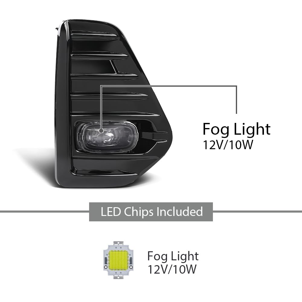 G-PLUS LED DRL Fog Lights Lamps W/Bezels Switch Harness Compatible with Nissan Kicks 2021-2023 261508995A, 261558995A, 269105RB0A, 622565RB0A, 622575RB0A Black