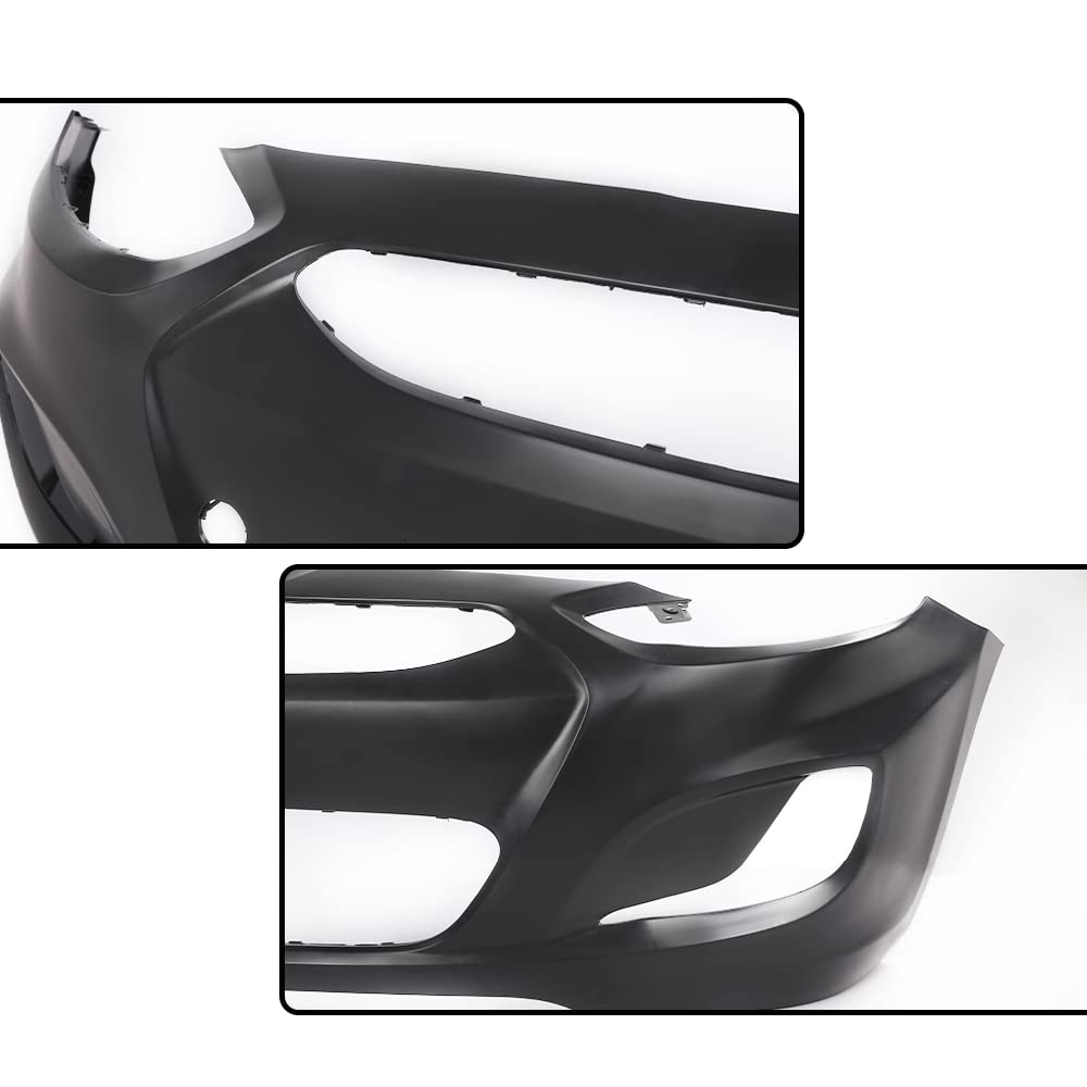 G-PLUS Front Bumper Cover Compatible with Hyundai Accent Sedan/Hatchback 2014 2015 2016 2017, HY1000201 865111R010, Black Primered