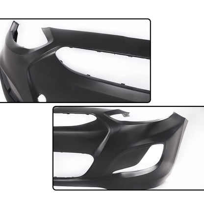 G-PLUS Front Bumper Cover Compatible with Hyundai Accent Sedan/Hatchback 2014 2015 2016 2017, HY1000201 865111R010, Black Primered