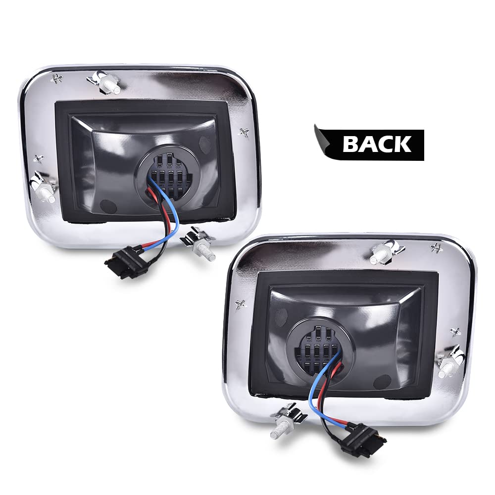 G-PLUS LED Corner Signal Lights Compatible with 2003-2009 Hummer H2 15060529, 15060530 Left Driver Side& Right Passager Side Smoke Lens Parking Lamps