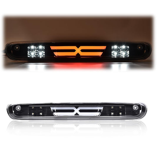 G-PLUS LED Third Brake Light Compatible with Chevy Silverado/GMC Sierra 1500 1500 HD 2007-2013, 3rd High Mount Cargo Light, Type X, Clear Lens Black Housing Amber Reflector, 25890530