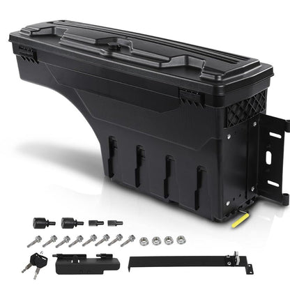 G-PLUS Truck Bed Storage Tool Box Right Passenger Side Compatible with Chevy Silverado/GMC Sierra 1500 2500 3500 1999 2000 2001 2002 2003 2004 2005 2006 2007 Black