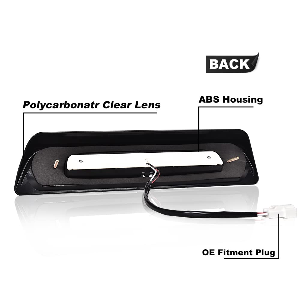 G-PLUS LED Third Brake Light Compatible with Toyota Tundra 2007-2018, Rear 3rd High Mount Cargo Light, Type I, Smoky Lens Clear Housing, 81570-0C050