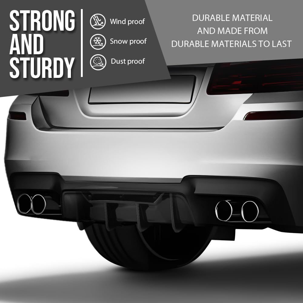 G-PLUS Rear Diffuser Compatible with BMW 5 Series F10 535i M5 M Sport 2012 2013 2014 2015 2016 Rear Bumper Diffuser Gloss Black