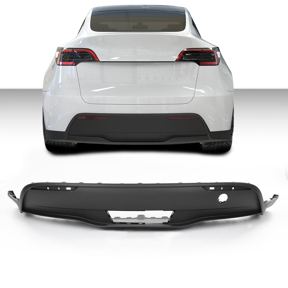 G-PLUS Rear Bumper Lower Fascia Valance Cover Trim Compatible with Tesla Model Y 2020 2021 2022 1494006-00-A, 149400600A, 1494006 00 A, Black Textured