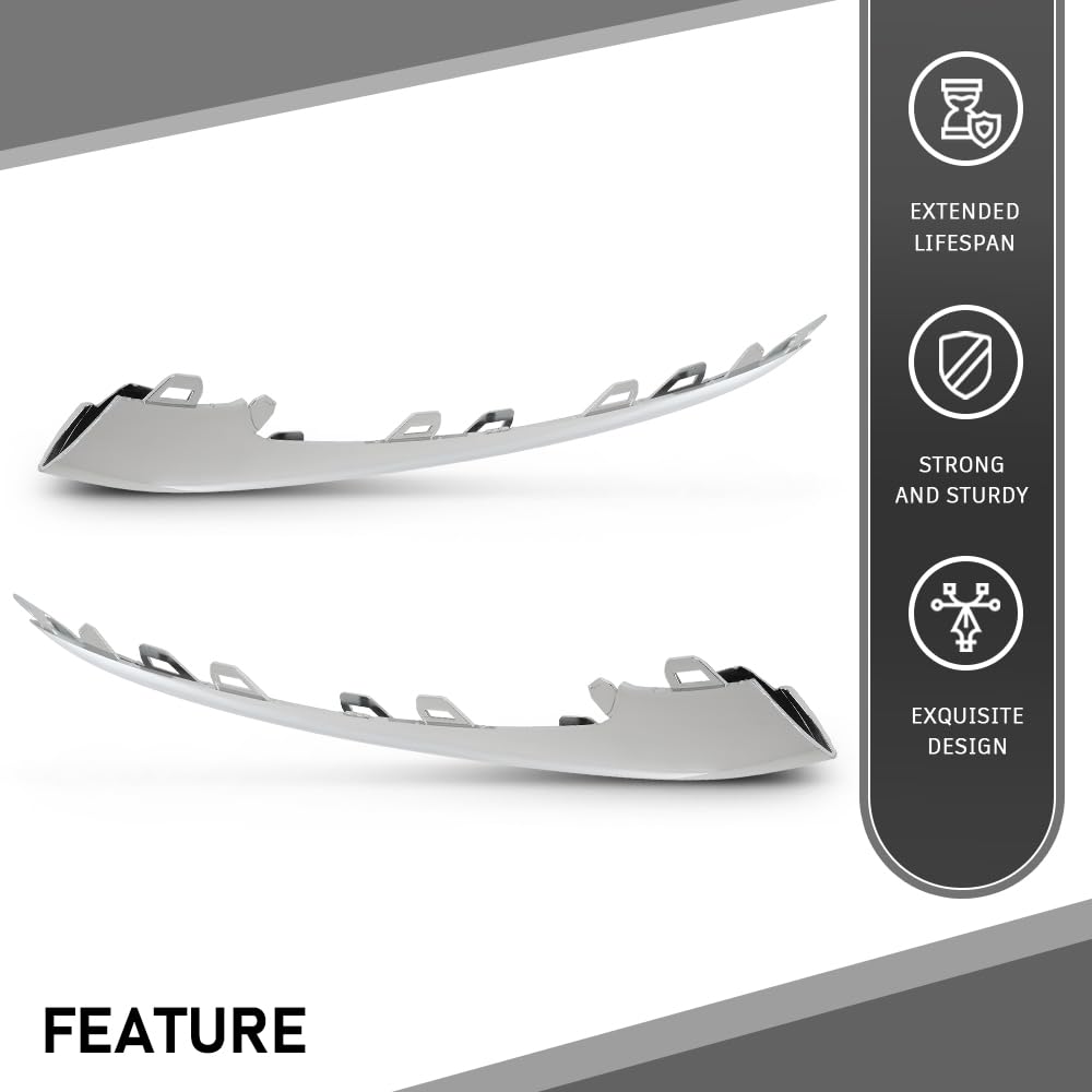 G-PLUS Front Bumper Lip Trim Chrome Molding Left+Right Compatible with Benz W222 S-Class S350 S450 S560 2018-2020 A2228857700