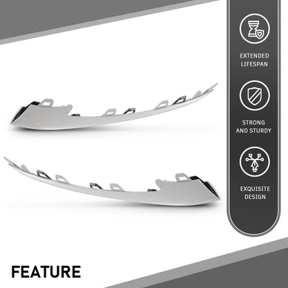 G-PLUS Front Bumper Lip Trim Chrome Molding Left+Right Compatible with Benz W222 S-Class S350 S450 S560 2018-2020 A2228857700