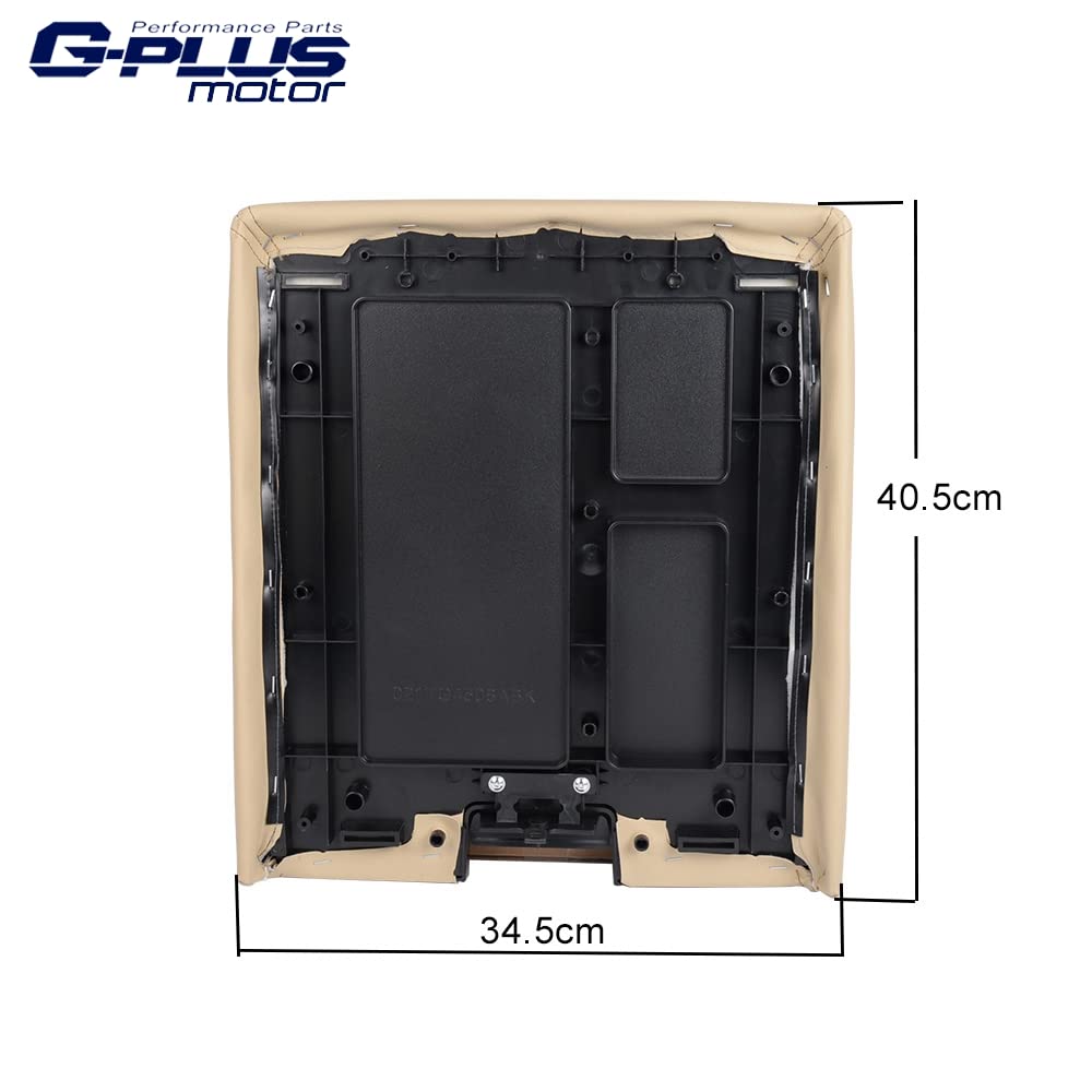 G-PLUS Leather Console Lid Armrest Cover With the Latch Compatible with 2007-2013 Chevy GMC OEM GM Part 20864154