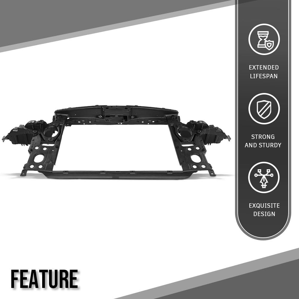 G-PLUS Radiator Core Support Compatible with Porsche Cayenne 2003 2004 2005 2006 2007 2008 2009 2010 95550559402 Black