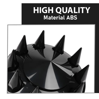 G-PLUS Front Wheel Covers 33mm Spiked Hub Axle Compatible with Semi-Trucks 22.5" and 24.5" Wheels, ABS Plastic Black Pair Semi Truck Hub Covers
