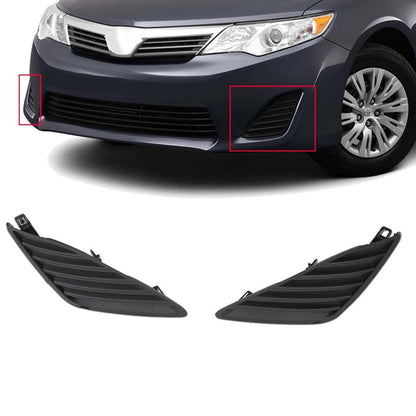 G-PLUS Front Fog Bumper Hole Cover LH RH Kit Pair Compatible with 2012 2013 2014 Toyota Camry XLE/LE/L, 2012-2014 Toyota Camry Hybrid XLE/LE 5212706260, 5212806260, TO1038147, TO1039147 Black