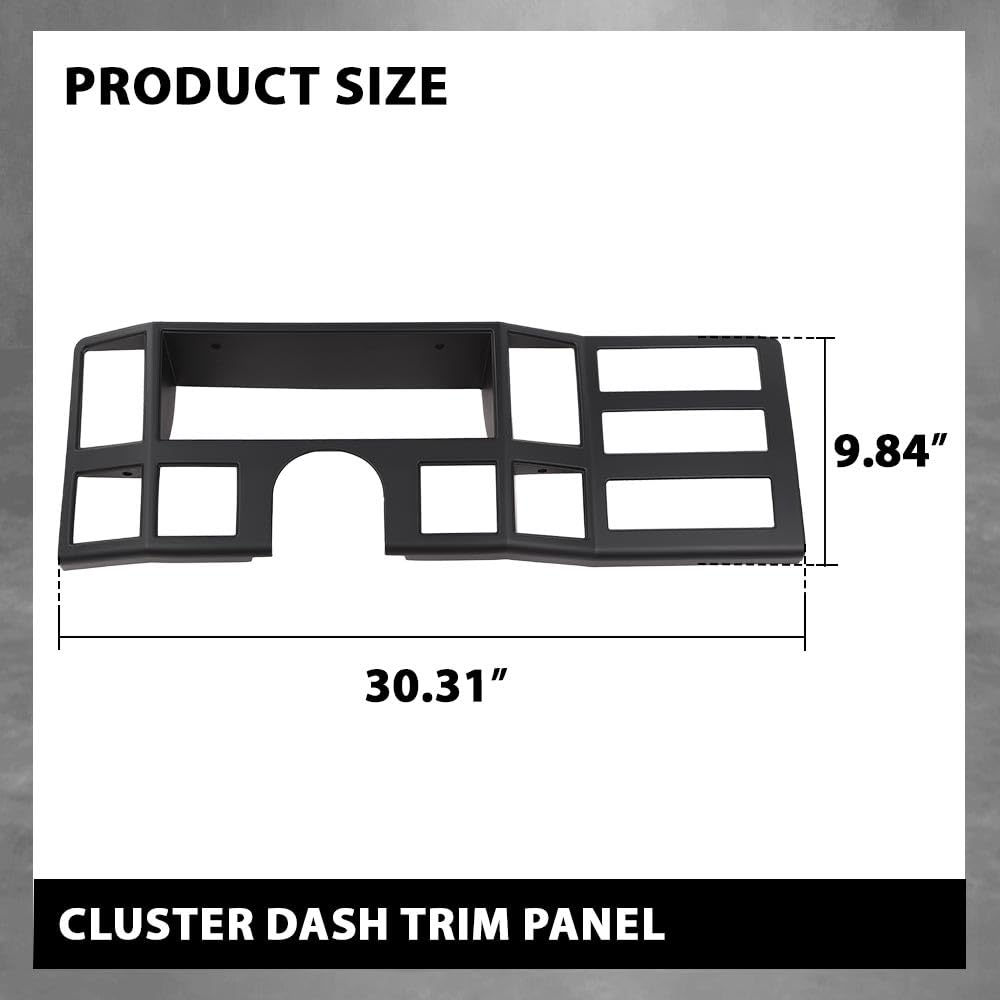 G-PLUS Dash Bezel Panel Surround Trim Compatible with Jeep Cherokee XJ 1984-1996 Black Dashboard