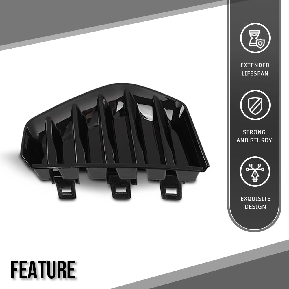 G-PLUS Bumper Cover Grille Front Left Side Compatible with Cadillac XT4 2019 2020 2021 2022 2023 2024 GM1038293, 191275994511 Glossy Black