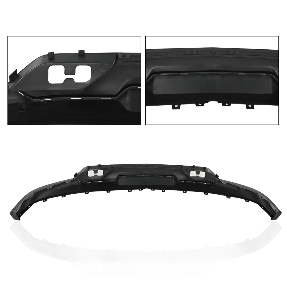 G-PLUS Black Front Bumper Valance Fit Chevy Silverado 1500 2016-2018/Silverado 1500 LD 2019 Textured w/Tow Hook Holes 84029800, GM1015135C