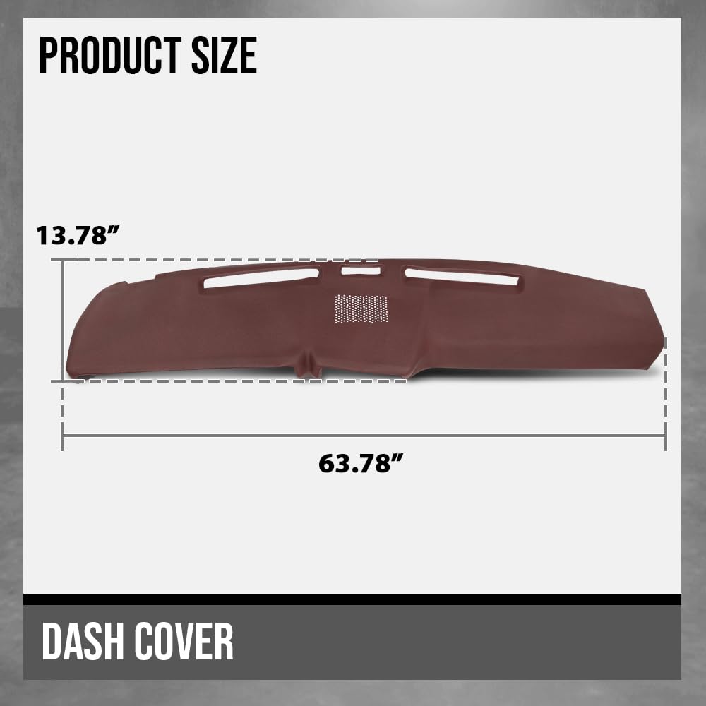 G-PLUS Dash Cover Panel Compatible with Ford F100 F150 F250 F350 Bronco 1980 1981 1982 1983 1984 1985 1986 Red