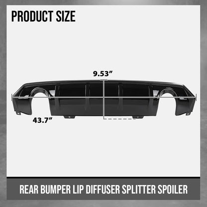 G-PLUS Rear Bumper Lip Diffuser Splitter Spoiler Compatible with Honda Civic Sedan 4 Door 2016 2017 2018 2019 2020 2021 (Not Fit Si and Sport Model) Glossy Black