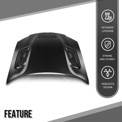 G-PLUS Front Hood Panel Compatible with Chrysler 300 2015 2016 2017 2018 2019 2020 2021 2022 2023 Black