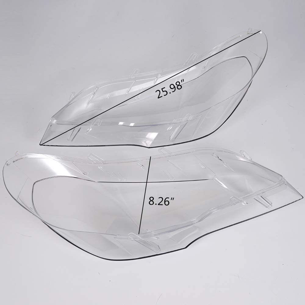 G-PLUS Headlight Headlamp Lense Clear Lens Cover Replacement For 2007-2012 BMW X5 E70 4 Door 1 Pair