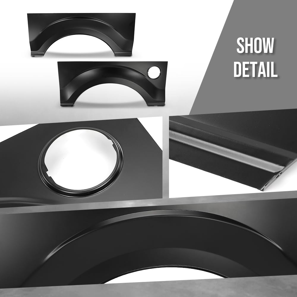 G-PLUS Rear Wheel Arch Quarter Panel Compatible with Ford F150 Pickup Truck 2009-2014 Black