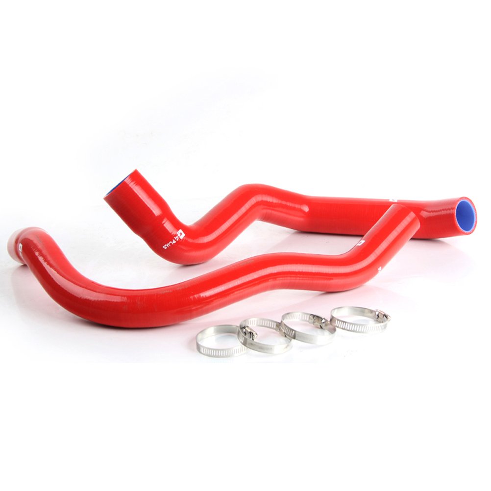 G-PLUS Silicone Radiator Coolant Hose Kit w/Clamps Compatible with Jeep Cherokee XJ 4.0 l6 1991-2001 Red 2 PCS