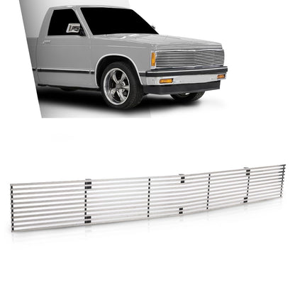 G-PLUS Upper Chrome Billet Grille Grill Insert Compatible with Chevy Blazer 1991-1994 / Chevy S10 1991-1993 Phantom Grille C85232A Silver