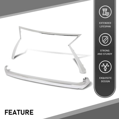 G-PLUS Upper & Lower Chrome Grille Molding Trim Compatible with LX RX350 RX450h 2016-2019/RX350L RX450hl 2018-2019 LX1210114, LX1202110, 531210E120, 531220E060 Silver