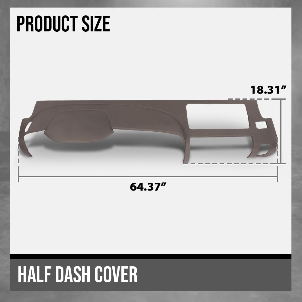 G-PLUS TPE Dash Cover Dashboard Panel Compatible with Chevy Silverado (LS, LT, or Work Truck ONLY) / GMC Sierra (SL, SLE, or Work Truck ONLY) 2007-2013, Fit Dual Glovebox Style Dashes Only Brown