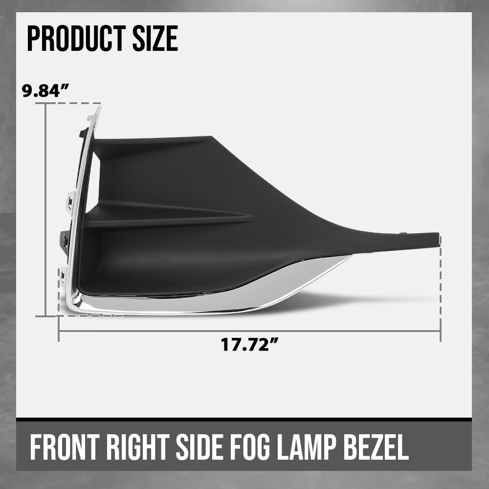 G-PLUS Front Right Passenger Side Fog Light Trim Compatible with Buick Encore GX 2020 2021 2022 42660272, GM1047137 Chrome Black